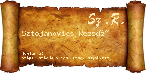 Sztojanovics Rezső névjegykártya